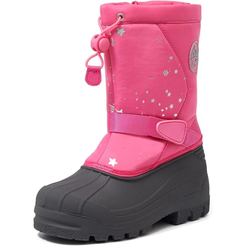 imageK KomForme Snow Boots for Boys amp Girls Warm Waterproof Slip Resistant Winter Shoes ToddlerLittle KidBig KidPinksnow