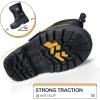 K KomForme Snow Boots for Boys & Girls Warm Waterproof Slip Resistant Winter Shoes (Toddler/Little Kid/Big Kid)(Black-k)