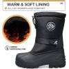 K KomForme Snow Boots for Boys & Girls Warm Waterproof Slip Resistant Winter Shoes (Toddler/Little Kid/Big Kid)(Black-k)