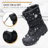 K KomForme Snow Boots for Boys & Girls Warm Waterproof Slip Resistant Winter Shoes (Toddler/Little Kid/Big Kid)(Black-snow)