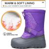 K KomForme Snow Boots for Boys & Girls Warm Waterproof Slip Resistant Winter Shoes (Toddler/Little Kid/Big Kid)(Purple)