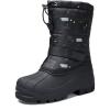 K KomForme Snow Boots for Boys & Girls Warm Waterproof Slip Resistant Winter Shoes (Toddler/Little Kid/Big Kid)(Black-dino)