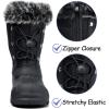 K KomForme Boys & Girls Snow Boots Insulated Fur Lined Warm Anti-Slip Waterproof Winter Boot (Toddler/Little Kid/Big Kid)(Black)