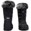 K KomForme Boys & Girls Snow Boots Insulated Fur Lined Warm Anti-Slip Waterproof Winter Boot (Toddler/Little Kid/Big Kid)(Black/Multicolor)