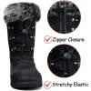 K KomForme Boys & Girls Snow Boots Insulated Fur Lined Warm Anti-Slip Waterproof Winter Boot (Toddler/Little Kid/Big Kid)(Black/Multicolor)