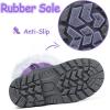 K KomForme Boys & Girls Snow Boots Insulated Fur Lined Warm Anti-Slip Waterproof Winter Boot (Toddler/Little Kid/Big Kid)(Purple)