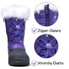 K KomForme Boys & Girls Snow Boots Insulated Fur Lined Warm Anti-Slip Waterproof Winter Boot (Toddler/Little Kid/Big Kid)(Purple)