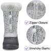 K KomForme Boys & Girls Snow Boots Insulated Fur Lined Warm Anti-Slip Waterproof Winter Boot (Toddler/Little Kid/Big Kid)(Silver)