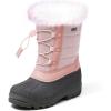 K KomForme Boys & Girls Snow Boots Insulated Fur Lined Warm Anti-Slip Waterproof Winter Boot (Toddler/Little Kid/Big Kid)(Pink Brilliant)