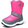 K KomForme Boys Girls Snow Boots Waterproof Winter Outdoor Boots(Toddler/Little Kid/Big Kid)(Pink)