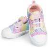 K KomForme Toddler Boys Girls Shoes Kids Canvas Sneakers with Hook and Loops(Rainbow Glitter)