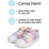 K KomForme Toddler Boys Girls Shoes Kids Canvas Sneakers with Hook and Loops(Rainbow Glitter)