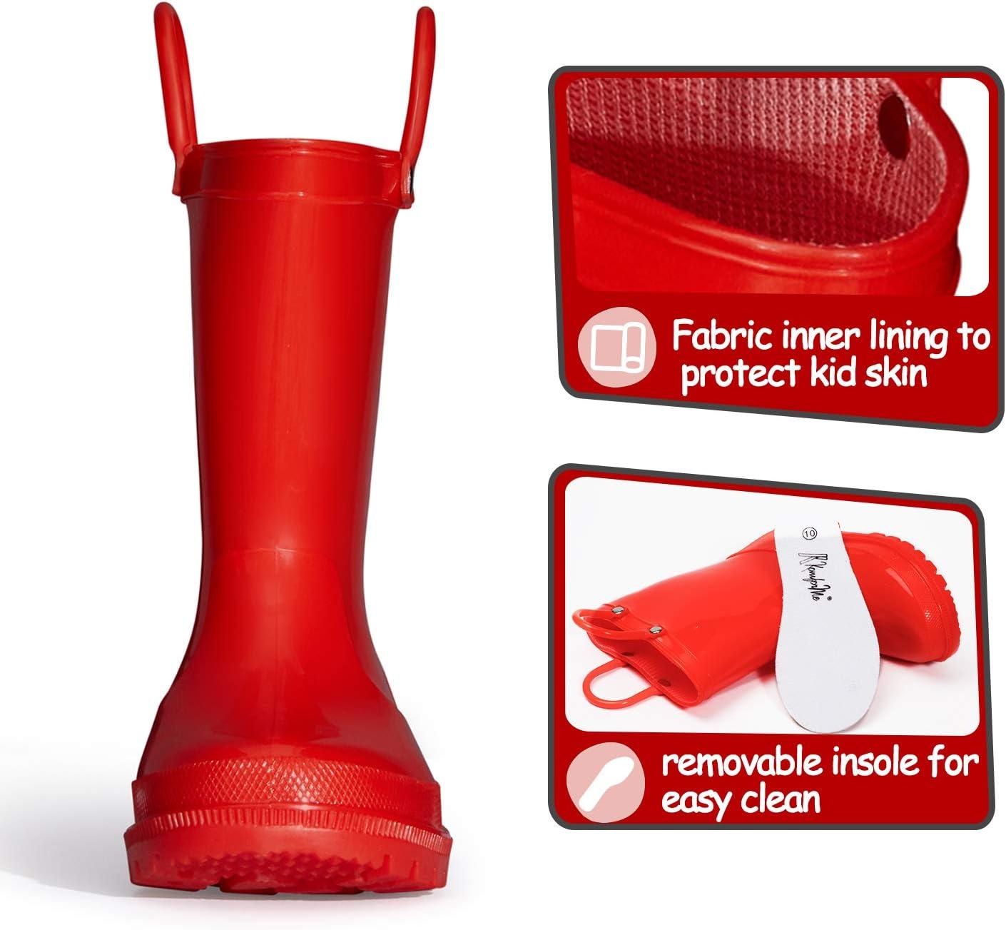 imageK KomForme Kids Girls amp Boys Rain Boots with Easyon Handles Waterproof OutdoorsRed