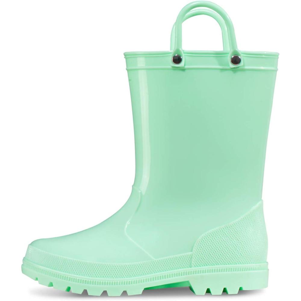 imageK KomForme Kids Girls amp Boys Rain Boots with Easyon Handles Waterproof OutdoorsLightg Green
