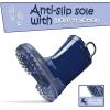 K KomForme Kids Girls & Boys Rain Boots with Easy-on Handles Waterproof Outdoors(Navy)