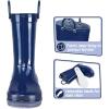 K KomForme Kids Girls & Boys Rain Boots with Easy-on Handles Waterproof Outdoors(Navy)