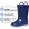K KomForme Kids Girls & Boys Rain Boots with Easy-on Handles Waterproof Outdoors(Navy)