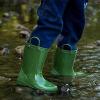 K KomForme Kids Girls & Boys Rain Boots with Easy-on Handles Waterproof Outdoors(Olive Green)
