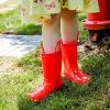 K KomForme Kids Girls & Boys Rain Boots with Easy-on Handles Waterproof Outdoors(Red)