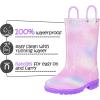 K KomForme Toddler Light Up Rain Boots for Girls Boys Waterproof Rain Boots with Handles Outdoors(Gradient Purple)