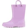 K KomForme Kids Girls & Boys Rain Boots with Easy-on Handles Waterproof Outdoors(Lilac)