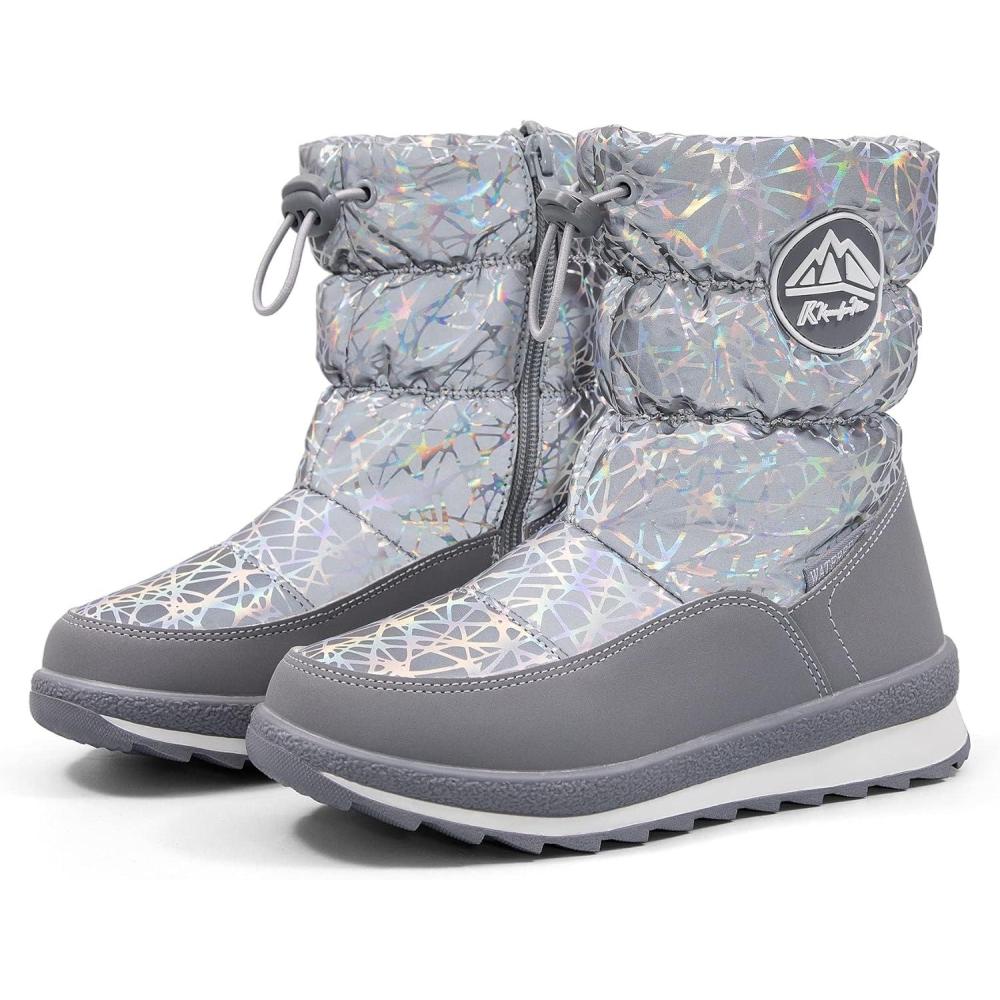 imageK KomForme Boys amp Girls Snow Boots Insulated Fur Lined Warm AntiSlip Waterproof Winter Boot ToddlerLittle KidBig KidSpider Print