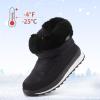 K KomForme Boys & Girls Snow Boots Insulated Fur Lined Warm Anti-Slip Waterproof Winter Boot (Toddler/Little Kid/Big Kid)(Black Rain Cloth)
