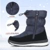 K KomForme Boys & Girls Snow Boots Insulated Fur Lined Warm Anti-Slip Waterproof Winter Boot (Toddler/Little Kid/Big Kid)(Blue Rain Cloth)