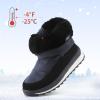 K KomForme Boys & Girls Snow Boots Insulated Fur Lined Warm Anti-Slip Waterproof Winter Boot (Toddler/Little Kid/Big Kid)(Blue Rain Cloth)