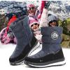 K KomForme Boys & Girls Snow Boots Insulated Fur Lined Warm Anti-Slip Waterproof Winter Boot (Toddler/Little Kid/Big Kid)(Blue Rain Cloth)