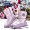 K KomForme Boys & Girls Snow Boots Insulated Fur Lined Warm Anti-Slip Waterproof Winter Boot (Toddler/Little Kid/Big Kid)(Pearl Purple)