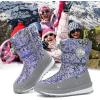 K KomForme Boys & Girls Snow Boots Insulated Fur Lined Warm Anti-Slip Waterproof Winter Boot (Toddler/Little Kid/Big Kid)(Spider Print Blue)