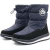 K KomForme Boys & Girls Snow Boots Insulated Fur Lined Warm Anti-Slip Waterproof Winter Boot (Toddler/Little Kid/Big Kid)(Blue Rain Cloth)