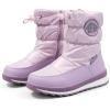 K KomForme Boys & Girls Snow Boots Insulated Fur Lined Warm Anti-Slip Waterproof Winter Boot (Toddler/Little Kid/Big Kid)(Pearl Purple)