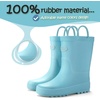 K KomForme Kids Rain Boots, Waterproof Rubber Boots with Easy-on Handles | Pull on, Slip-resistant, Double Handles(Blue)