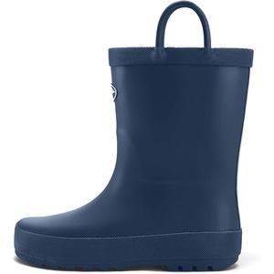 K KomForme Kids Rain Boots, Waterproof Rubber Boots with Easy-on Handles | Pull on, Slip-resistant, Double Handles(Navy)