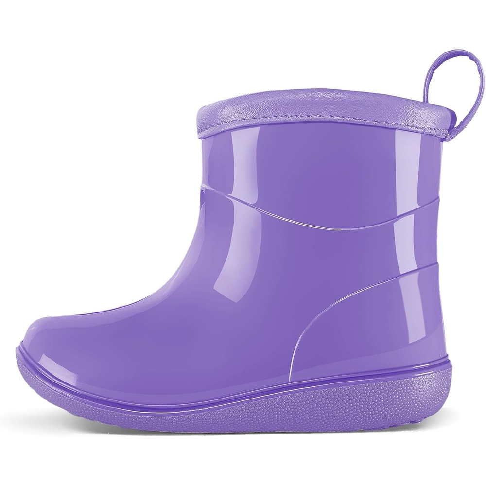 image:imageToddler Rain Boots Baby Easyon Rain Shoes for BoyampGirl  Waterproof PVCPurple