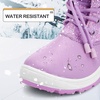 Girls Bungee Lacing Glitter Snow Boots(Pastel Purple)