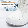 Girls Bungee Lacing Glitter Snow Boots(White)
