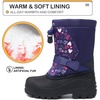 Snow Boots for Boys & Girls Warm Waterproof Slip Resistant Winter Shoes (Toddler/Little Kid/Big Kid)(Purple-heart)
