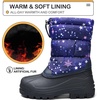 Snow Boots for Boys & Girls Warm Waterproof Slip Resistant Winter Shoes (Toddler/Little Kid/Big Kid)(Purple-star)