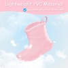 Toddler Rain Boots Baby Easy-on Rain Shoes for Boy&Girl | Waterproof, PVC(Pink)