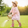 Toddler Rain Boots Baby Easy-on Rain Shoes for Boy&Girl | Waterproof, PVC(Pink)
