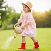 Toddler Rain Boots Baby Easy-on Rain Shoes for Boy&Girl | Waterproof, PVC(Red)