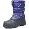 Snow Boots for Boys & Girls Warm Waterproof Slip Resistant Winter Shoes (Toddler/Little Kid/Big Kid)(Purple-star)