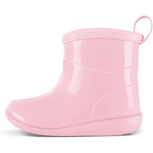 Toddler Rain Boots Baby Easy-on Rain Shoes for Boy&Girl | Waterproof, PVC(Pink)