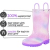 Toddler Light Up Rain Boots for Girls Boys Waterproof Rain Boots | Pull on, Slip-resistant,Double Handles(Gradient Purple)