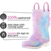 Toddler Light Up Rain Boots for Girls Boys Waterproof Rain Boots | Pull on, Slip-resistant,Double Handles(Gradient Unicorn)