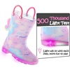 Toddler Light Up Rain Boots for Girls Boys Waterproof Rain Boots | Pull on, Slip-resistant,Double Handles(Gradient Unicorn)