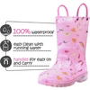Toddler Light Up Rain Boots for Girls Boys Waterproof Rain Boots | Pull on, Slip-resistant,Double Handles(Pink Unicorn 2)
